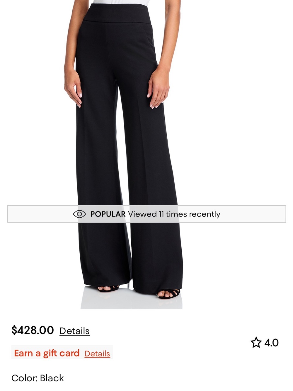 Veronica Beard Black Wide-Leg Pull-On kalinda Pants
